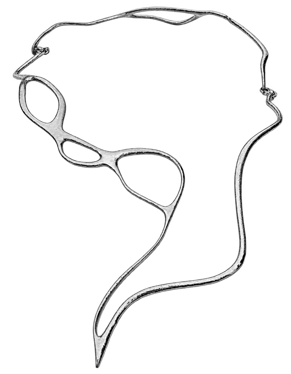 Large silver Neuro Code necklace